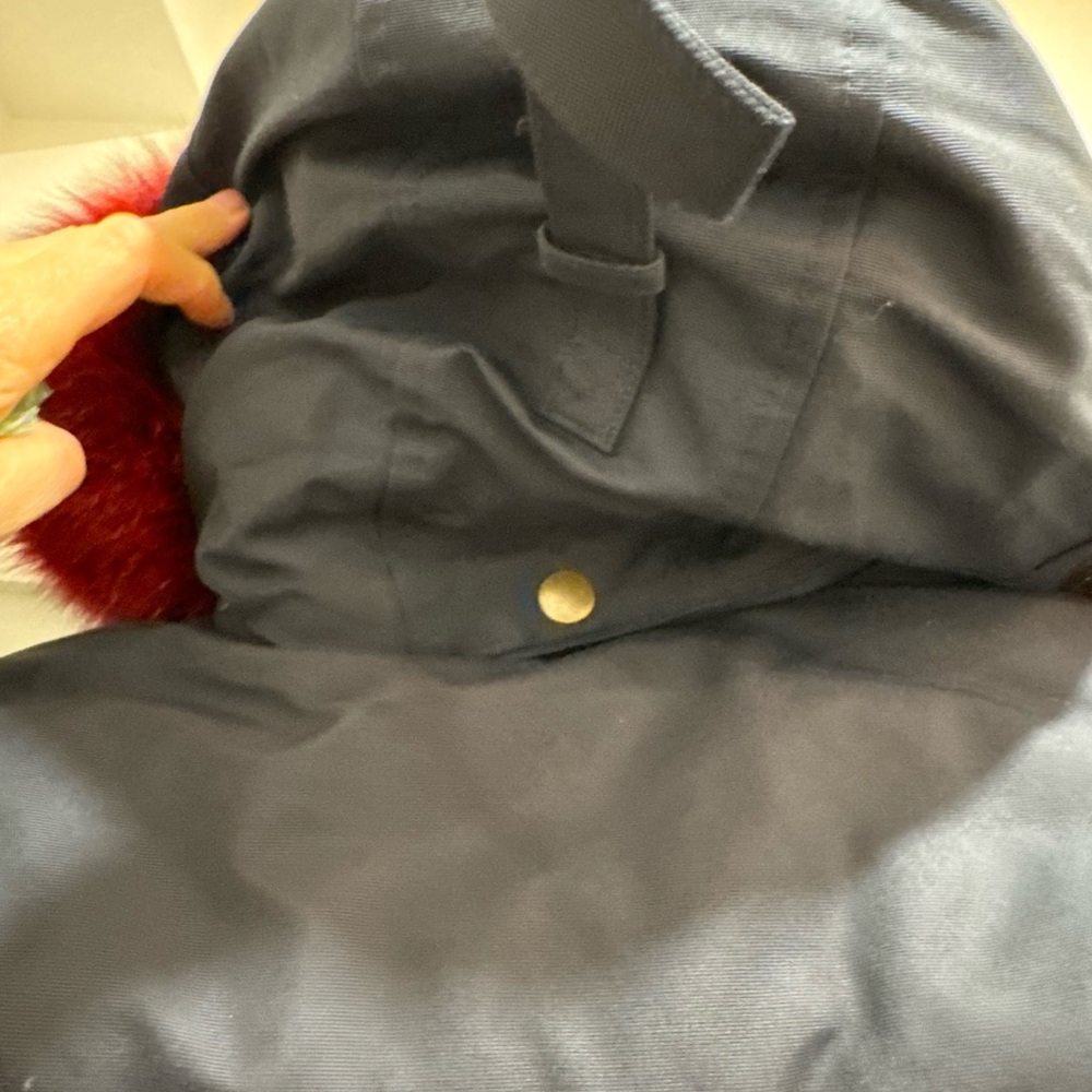Moose Knuckles Navy Jacket with Red Fur Trim - Picture 4 of 11